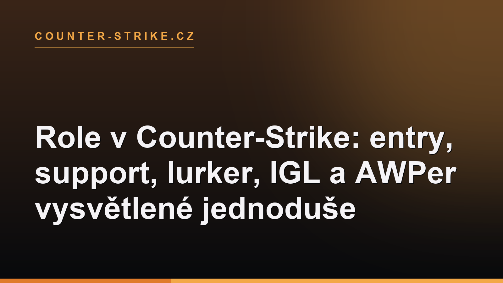 Role v Counter-Strike: entry, support, lurker, IGL a AWPer vysvětlené jednoduše